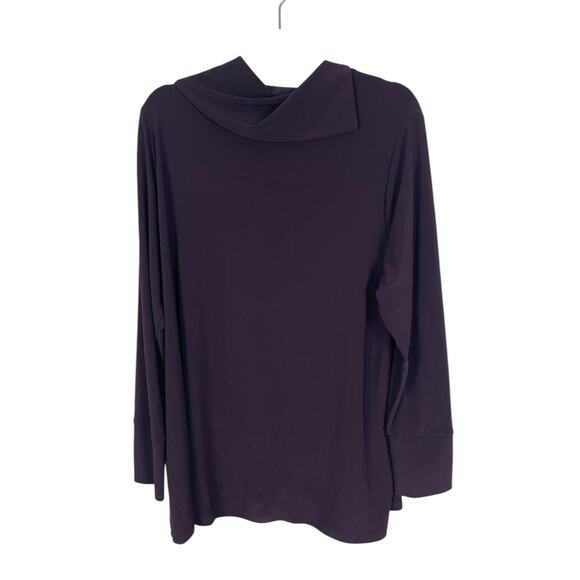 Sympli Stretch Jersey Cowl Neck Long Sleeve Pullover Tunic Top Sz 16 Effortless - Picture 8 of 13